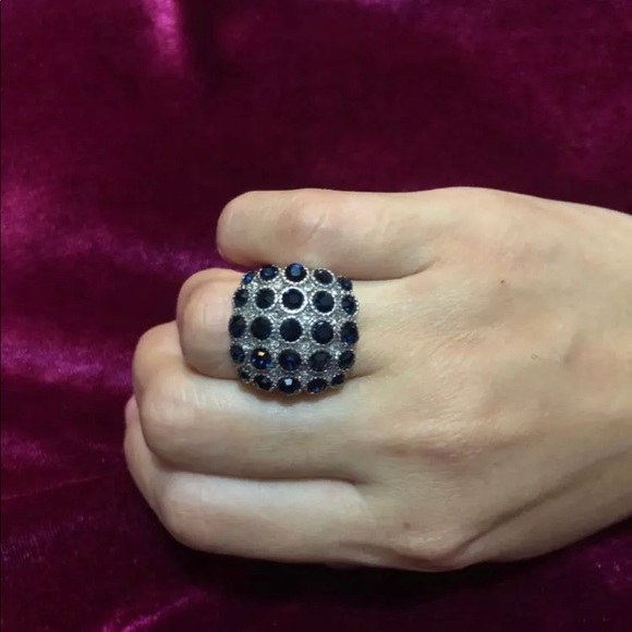 Luxury 925 Silver Sapphire Ring  New - Picture 6 of 11